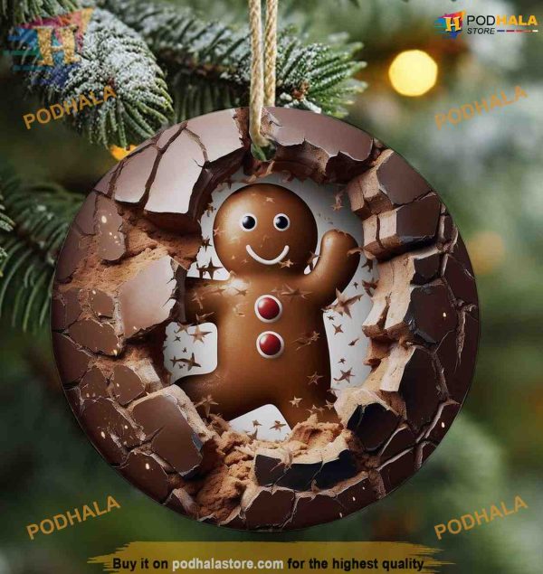 3D Gingerbread Man Christmas Ornament, Friends Christmas Ornaments