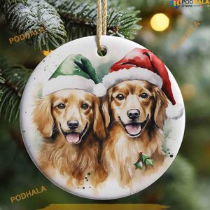 3D Golden Retriever Dog Christmas Ornament, Funny Family Ornaments
