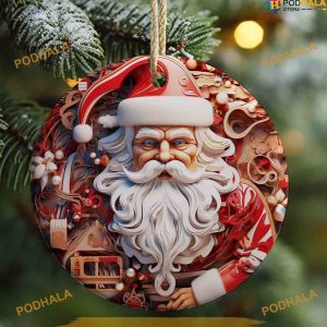 3D Red Santa Claus Sublimation Ornament, Family Christmas Ornaments