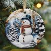3D Snowman Forest Sublimation Ornament, Family Christmas Ornaments