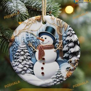 3D Snowman Forest Sublimation Ornament, Family Christmas Ornaments