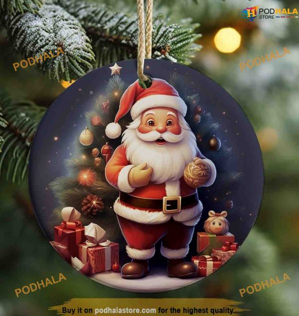 3D Tree Santa Claus Sublimation Ornament, Friends Christmas Ornaments