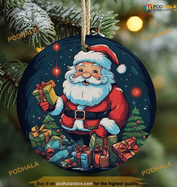 3D Tree Santa Claus Sublimation Ornament, Funny Christmas Ornaments
