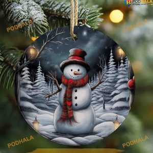 3D Winter Snowman Ornament, Personalized Family Christmas Ornaments