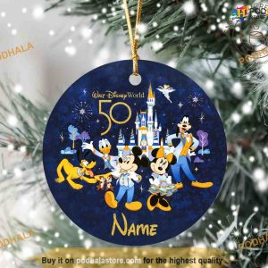 50th Anniversary Ceramic Disney Custom Ornament, Disneyland Christmas Ornaments