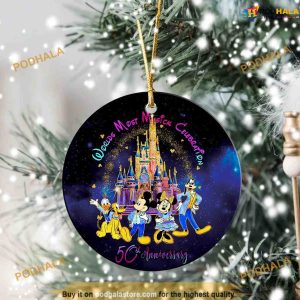 50th Anniversary Christmas Ceramic Ornaments, Disney Christmas Ornaments
