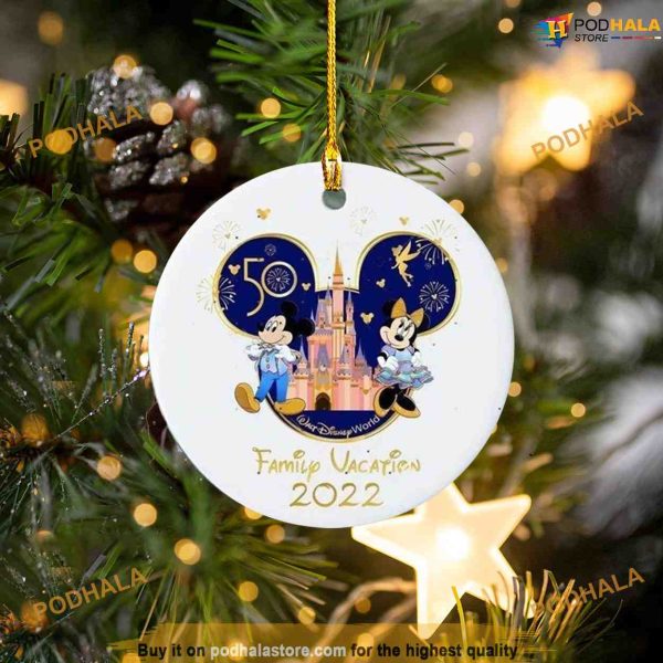 50th Anniversary Disney Ceramic Ornament, Disney Christmas Tree Ornaments