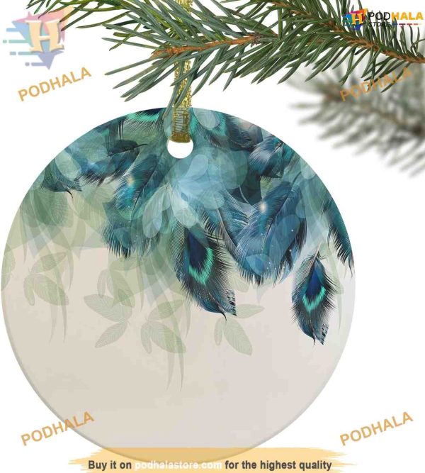 Abstract Peacock Feather Christmas Ornament, Funny Christmas Ornaments