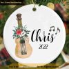 Acoustic Guitar Ornament, Personalized Family Christmas Tree Decoration