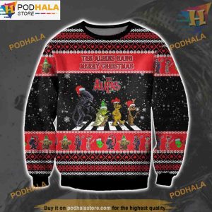 Aliens Gang Ugly Christmas 3D Sweater, Great Gift For Christmas