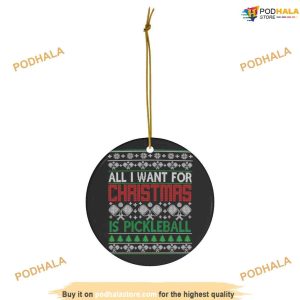 All I Wish A Pickleball Christmas, Family Christmas Tree Ornaments