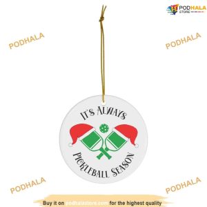 All-Season Pickleball Ceramic Ornament, Custom Family Ornaments