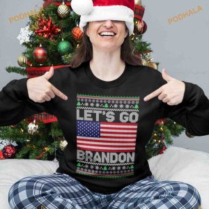 America Flag Christmas Let’s Go Brandon Shirt, Funny Xmas Gifts