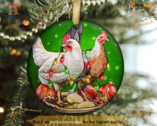 American Game Chicken Holiday Ornament, Friends Christmas Ornaments