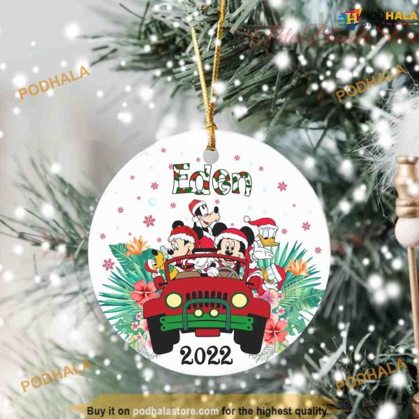 Animal Kingdom & Mickey Personalized Christmas Ornament, Disneyland Christmas Ornaments