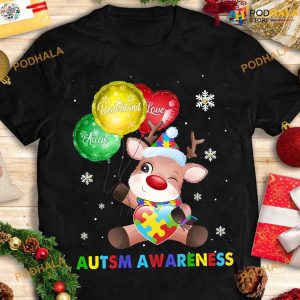 Autism Awareness Accept Understand Love Christmas Reindeer Autism Shirt