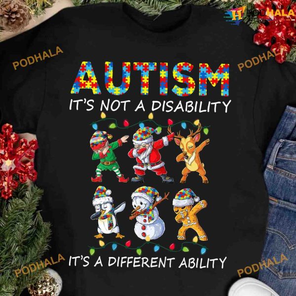 Autism Christmas Character Autism It’s Not A Disability It’s A Different Ability Shirt