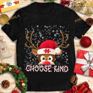 Autism Santa Reindeer Snow Christmas Choose Kind Shirt