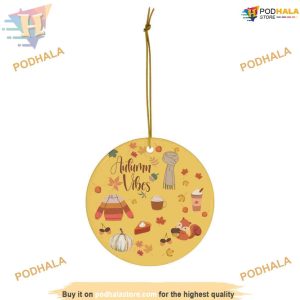 Autumn Halloween Ceramic Ornament, Family Tree Decoration