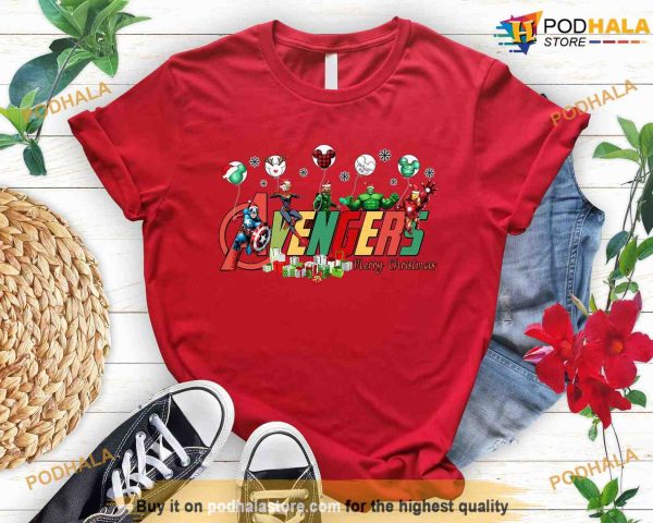 Avenger Christmas Shirt, Disneyland Christmas Tee, Mickey Balloon Sweatshirt