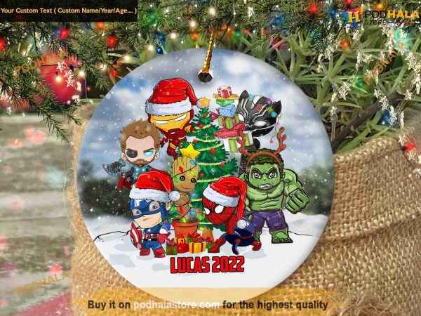 Avengers Personalized Christmas Decor, Marvel Disney Christmas Tree Decor
