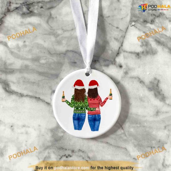 BFF Christmas Keepsake, Best Friend Xmas Ornament, Personalized