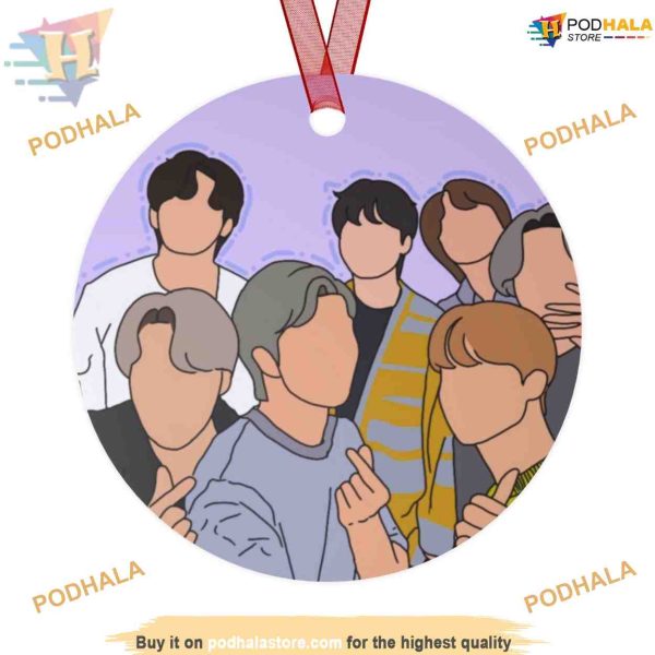 BTS K-Pop Christmas Gift, Personalized Family Ornaments