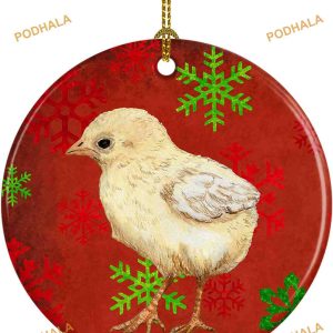 Baby Chick Snowflake Ornament, Personalized Family Christmas Ornaments