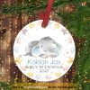 Baby Elephant First Christmas Ornament, Custom Baby's 1st Christmas Decor