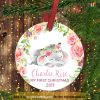 Baby Elephant First Christmas Ornament, Personalized Baby's 1st Christmas
