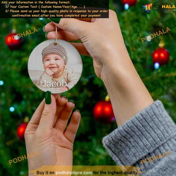 Baby’s 1st Christmas Photo Ornament, Custom Family Ornaments