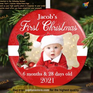 Baby's 1st Festive Season Ornament, Personalized Photo Ornaments