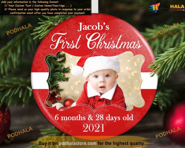 Baby’s 1st Festive Season Ornament, Personalized Photo Ornaments