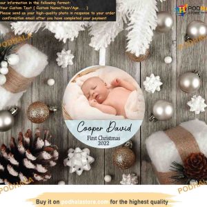 Baby's 1st Photo Christmas Ornament, Custom Picture Ornaments
