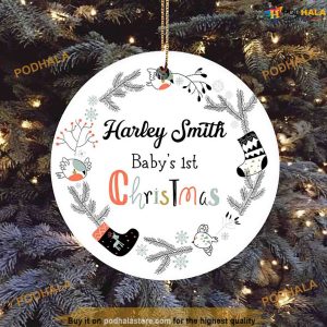 Baby's Debut Christmas Ornament, Personalized Family Memory
