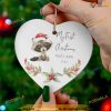 Baby's First Christmas 2023, Personalized Raccoon Ornament