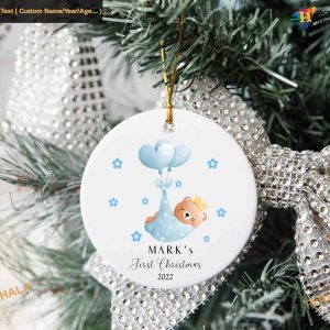 Baby's First Christmas, Bear Personalized Christmas Ornament
