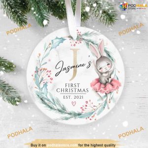 Baby's First Christmas Ceramic Decoration, Personalized Family Ornaments