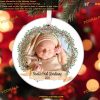 Baby's First Christmas Custom Photo, Personalized Name Ornament
