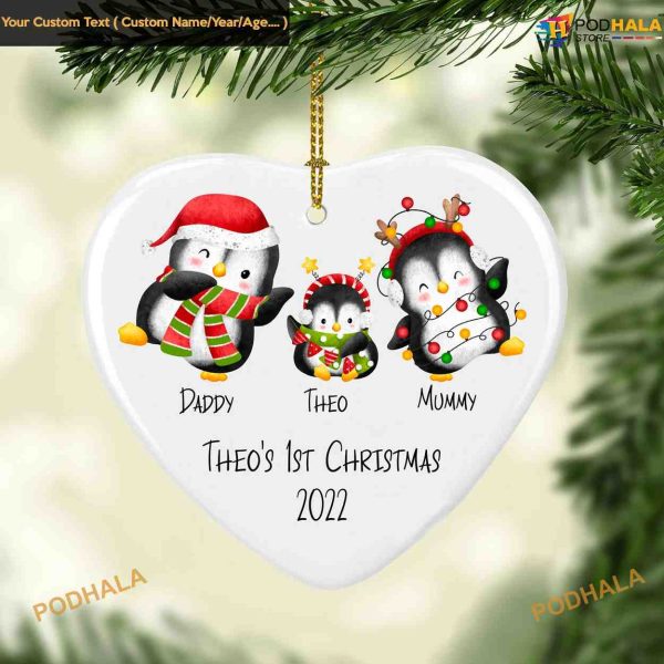 Baby’s First Christmas, Cute Penguin 1st Christmas Ornament