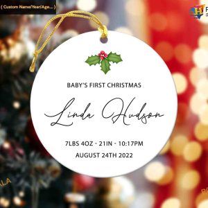 Baby's First Christmas Ornament, Commemorative 1st Christmas Ornament