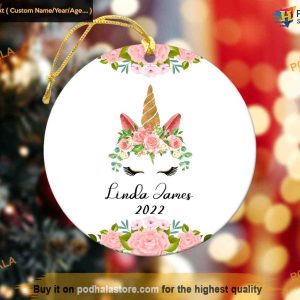 Unicorn Baby's First Christmas Ornament, Custom Family Ornaments