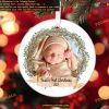 Baby's First Christmas Ornament Custom Photo, Personalized Name