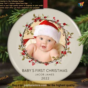 Baby's First Christmas Ornament, Custom Picture Ornaments