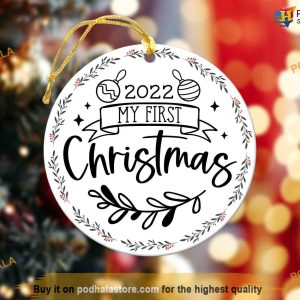 Baby's First Christmas Ornament, Personalized First Christmas Decor