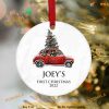 Baby's First Christmas Ornament, Personalized Memory Keepsake