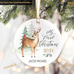 Baby's First Christmas Ornament, Personalized New Baby Gift