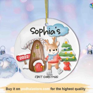 Baby's First Christmas Ornament with Animals, Custom Family Ornaments
