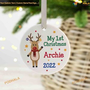 Baby's First Christmas Personalised Ceramic Decoration