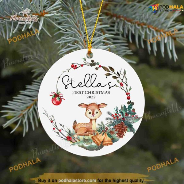 Baby’s First Christmas, Personalized Deer Keepsake Ornament